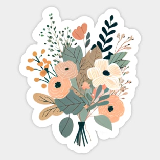 Soft Pastel Flower Bouquet Sticker